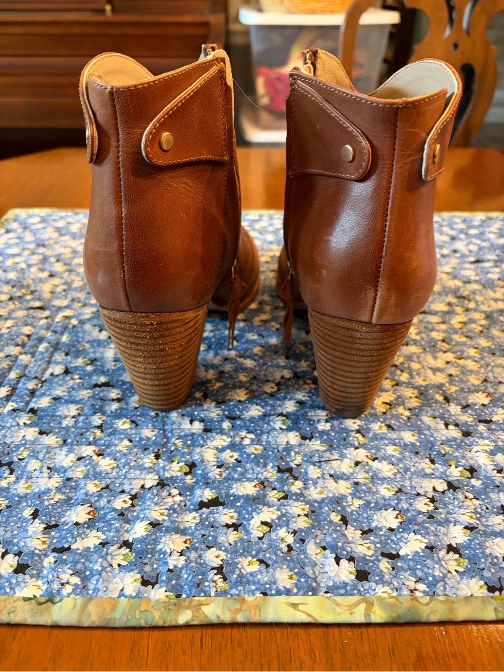 Women’s Brown Leather Ankle Booties with Side Zip - Boden - Picture 3 of 5